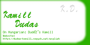 kamill dudas business card